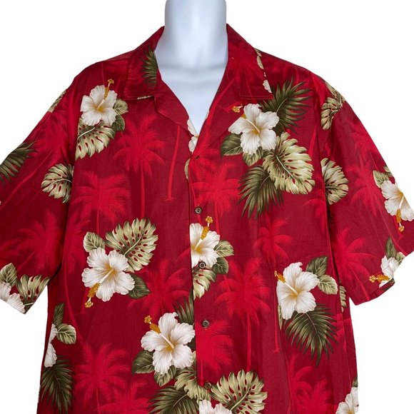 NWT Pacific Legend Aloha Tropical Island Red Floral Beach Vacation Shirt 3XL Big - Picture 2 of 10